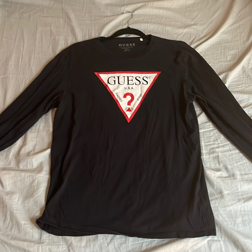 Guess Black Small Logo Long Sleeve Shirt